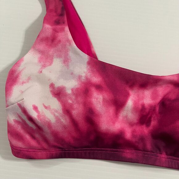 Nike Swim Pink Tie Dye Bikini Top Scoop Neck Brand New With Tags Adjustable XS - Picture 6 of 9
